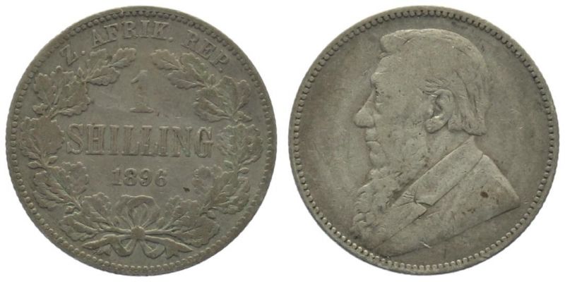 Südafrika 1 Shilling 1896 Silber Kruger